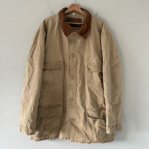 John Wayne Stockade Jacket Canvas Chore Coat Western Tan Corduroy Collar XXL